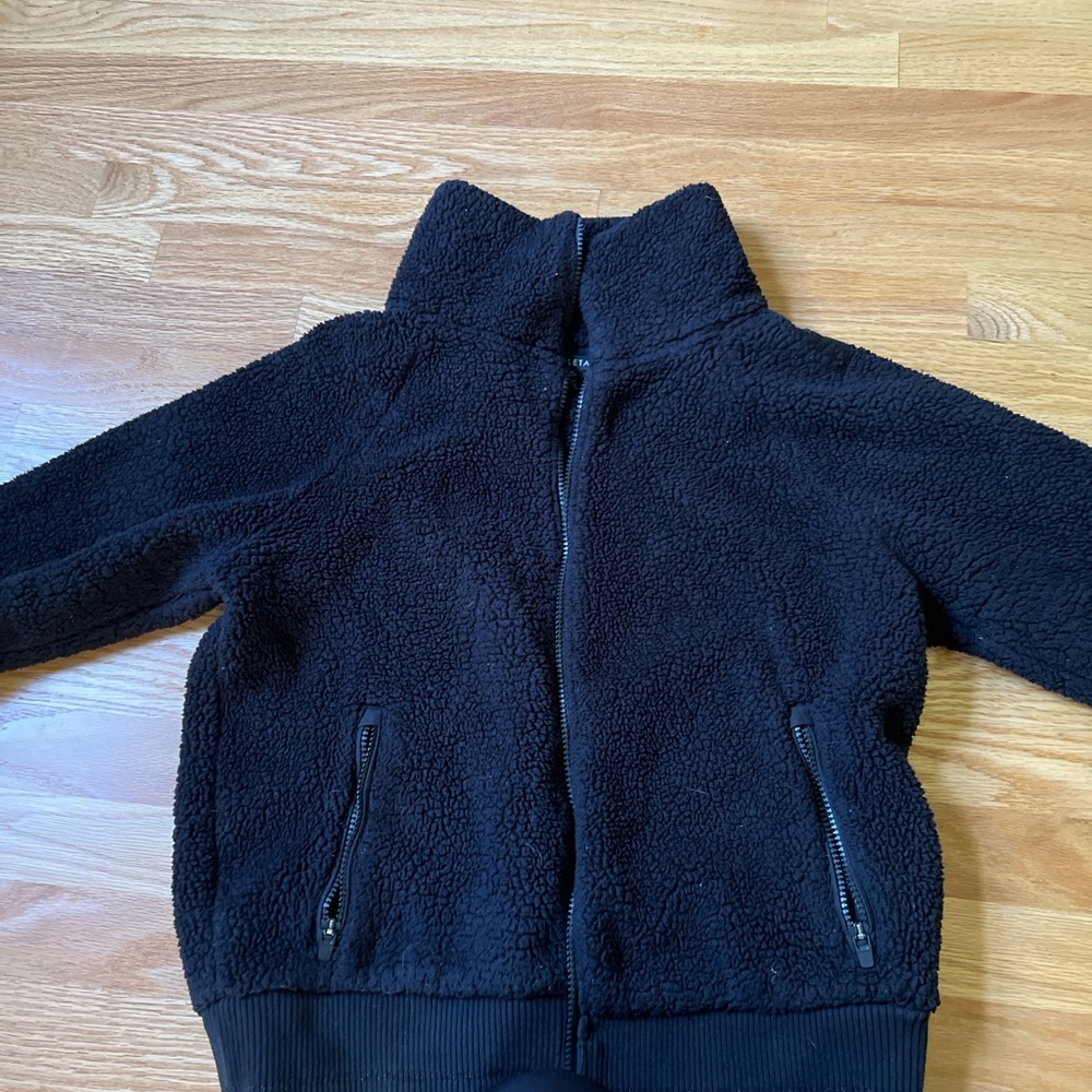 Athleta Cozy Black Fleece Jacket